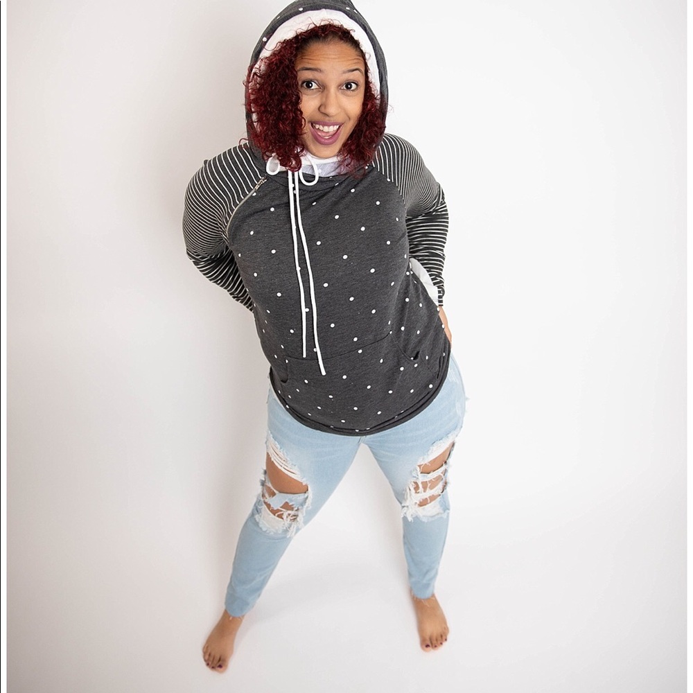 Polka dot hoodie